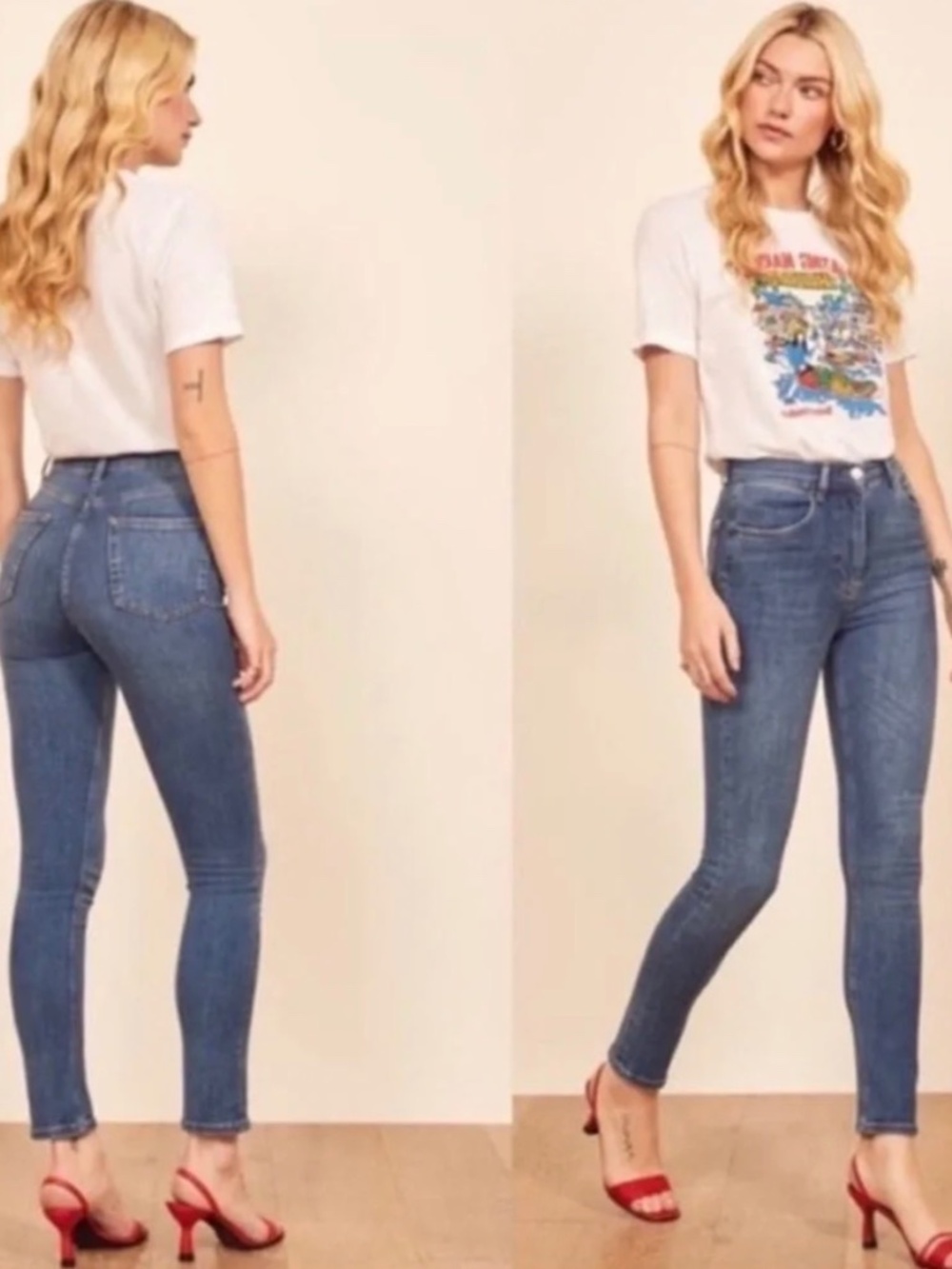 Reformation Destin High Rise Skinny Jeans Blue 29